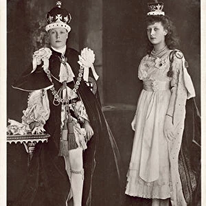 Edward, Prince of Wales and Mary, Princess Royal, 1911 (b / w photo)