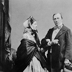 Emile de Girardin and his wife Delphine Gay, c. 1850 (b / w photo)