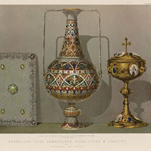 Enamelled Vase, Damascened Book-Cover and Chalice by Rudolphi of Paris (chromolitho)