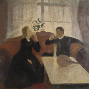 The engagement (oil on canvas)