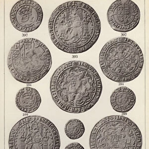 English Coins, Henry VIII (b / w photo)