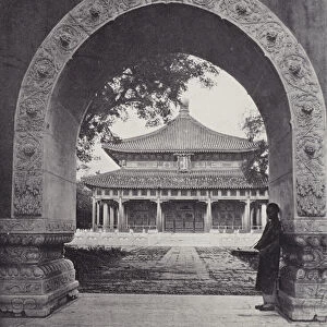 Entrance to the Examination Hall of the University, Peking (b / w photo)