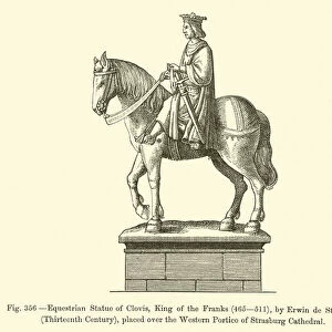 Equestrian Statue of Clovis, King of the Franks (465-511) (engraving)