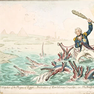 Extirpation of the Plagues of Egypt, 1798 (colour litho)