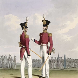 Field Officers of the Royal Marines, plate 2 from Costume of the Royal Navy