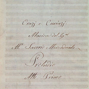 First page of Orazi e Curiazi, opera by Mercadante (1846)