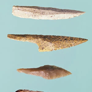 Four Flint Tools, Upper Paleolithic Period, 35000-10000 BC (flint) (photo)