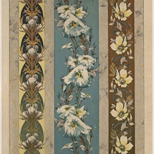 Flowers, plate 18, illustration from Fantaisies decoratives, engraved by Gillot