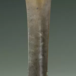 Forked chisel (zhang), Qijia Culture, c. 2500-2000 BC (jade)