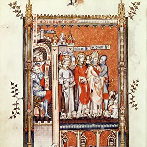 Fr 2092 f. 37v Sisinnius showing the bodies of other Martyrs to St