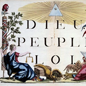 French Revolution: the divine triangle illuminating God, the People and the Law