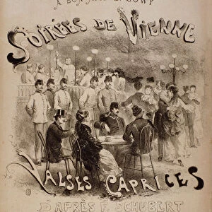 Frontispice of the score Soirees de Vienne, Caprices Walses for piano by Liszt