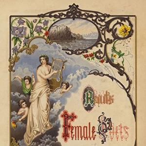 Frontispiece of Reads Female Poets of America (colour litho)