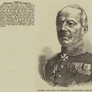 General Herwarth von Bittenfeld, Commander of the German Reserves (engraving)