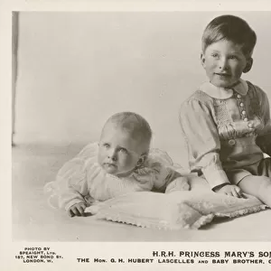 George and Gerald Lascelles as children (b / w photo)