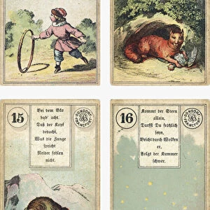 German edition of the Lenormand French cartomancy deck: The Child, The Fox, The Bear