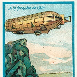 German military airship Zeppelin (chromolitho)