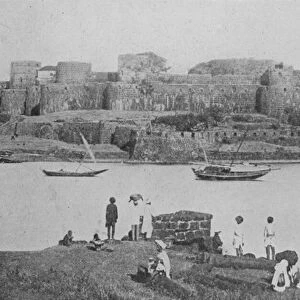 Goa, the old stone forts (b / w photo)