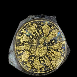 Gold bowl fragment, 4th century (glass)