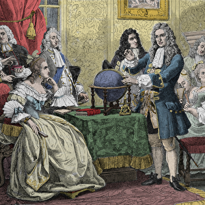 Gottfried Wilhelm Leibniz (1646-1716) visiting Queen Sophie Charlotte of Prussia
