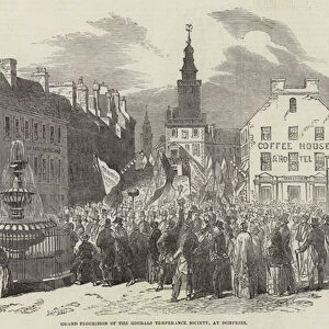 Grand Procession of the Gorbals Temperance Society, at Dumfries (engraving)