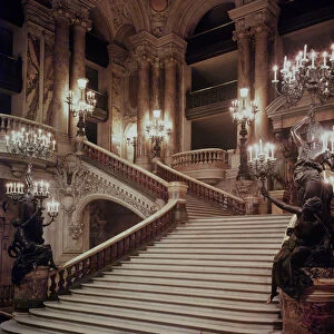 The Grand Staircase of the Opera-Garnier, 1860-75 (photo)
