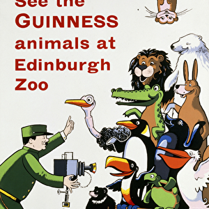 See the Guinness animals at Edinburgh Zoo, c. 1938 (lithograph in colours)