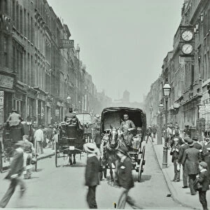 Hatton Garden: looking north from Holborn Circus, London, 1895 (b / w photo)