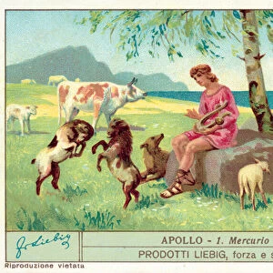 Hermes stealing the cattle of Apollo (chromolitho)