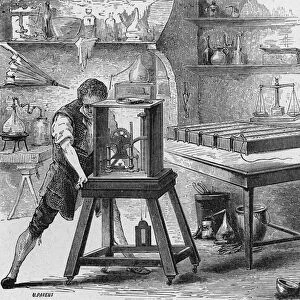 Humphry Davy breaks down the alkalis by the voltaic battery