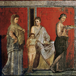 Initiation rites of the cult of Dionysus, fresco from the Villa Dei Mysteri