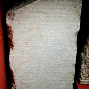 Inscribed marble stele recording a dispute between the islands of Paros and Naxos
