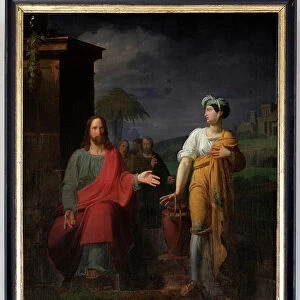 Jesus and the Samaritan woman, 18th century, formerly in main altar (oil on canvas)