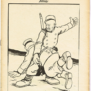 La Baionnette, Satirique en N & B, 1915_8_26: War of 14 -18 - Hairy Illustration by