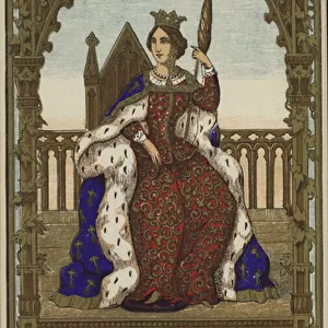 Label for the thread of Queen Berthe (colour litho)