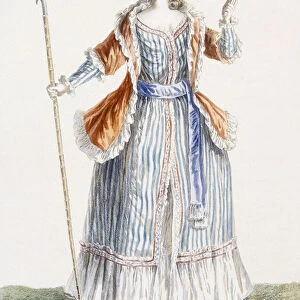 Ladys Shepherds-style dress, engraved by Patas, illustration from