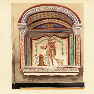 Lararium niche painting dedicated to Hercules in an annex (Casa del Cenacolo, V)