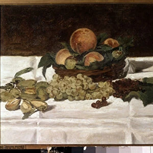 Still life, fruits on a table Painting by Edouard Manet (1832-1883) 1864 Sun