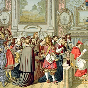 Louis XIV (1638-1715) receiving the Papal Legate at Fontainebleau on 29 July 1664
