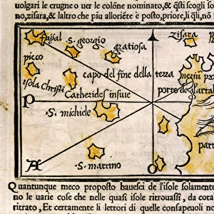 Map of the Azores archipelago by Benedetto Bordone, 16th century