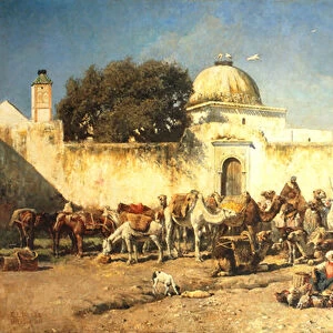 Market Scene at Mogador, 1881 (oil on canvas)