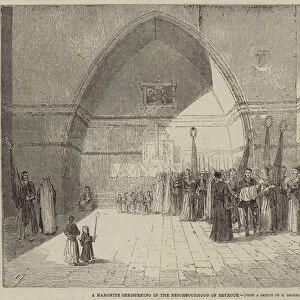 A Maronite Christening in the Neighbourhood of Beyrout (engraving)