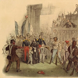 The Masses at the Chamber of Deputies, 24th February 1848 (coloured engraving)