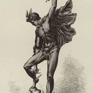 Mercury fastening on his Talaria, from the Statuette (engraving)