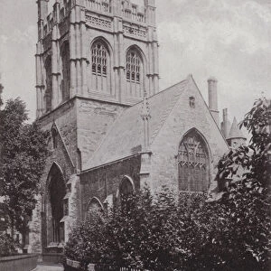 Merton College and St John Baptist Church, Oxford (b / w photo)