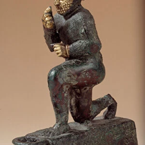 Mesopotamie: Statuette in silver, bronze and gold of kneeling worshiper