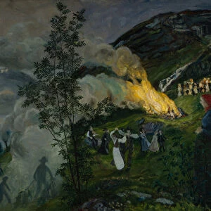 Midsummer Fire, 1911 (oil on canvas)