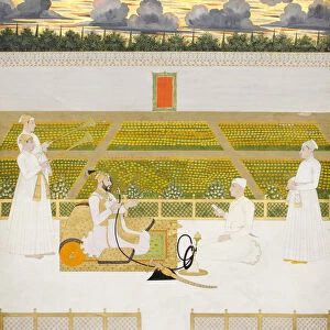 Mir Jaffar, Nawab of Murshidabad, with a courtier and attendants, c