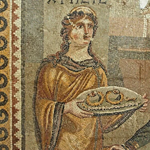 Detail of the mosaic of Chresis, from Daphne (mosaic)