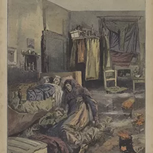 A mother who asphyxiated herself and her three children (colour litho)